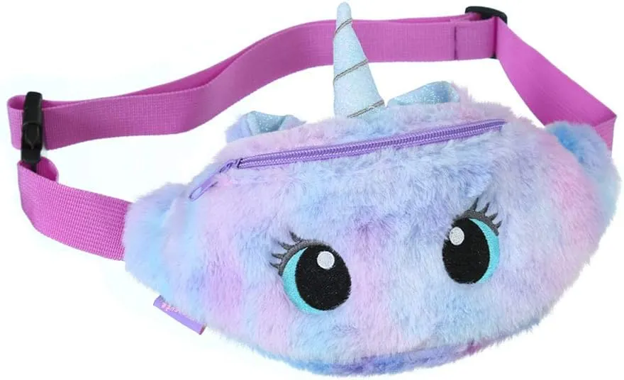 AIBEARTY Rainbow Unicorn Panda Plush Fuzzy Fanny Pack Waist Bag Cute Bum Bag for Girls Boys