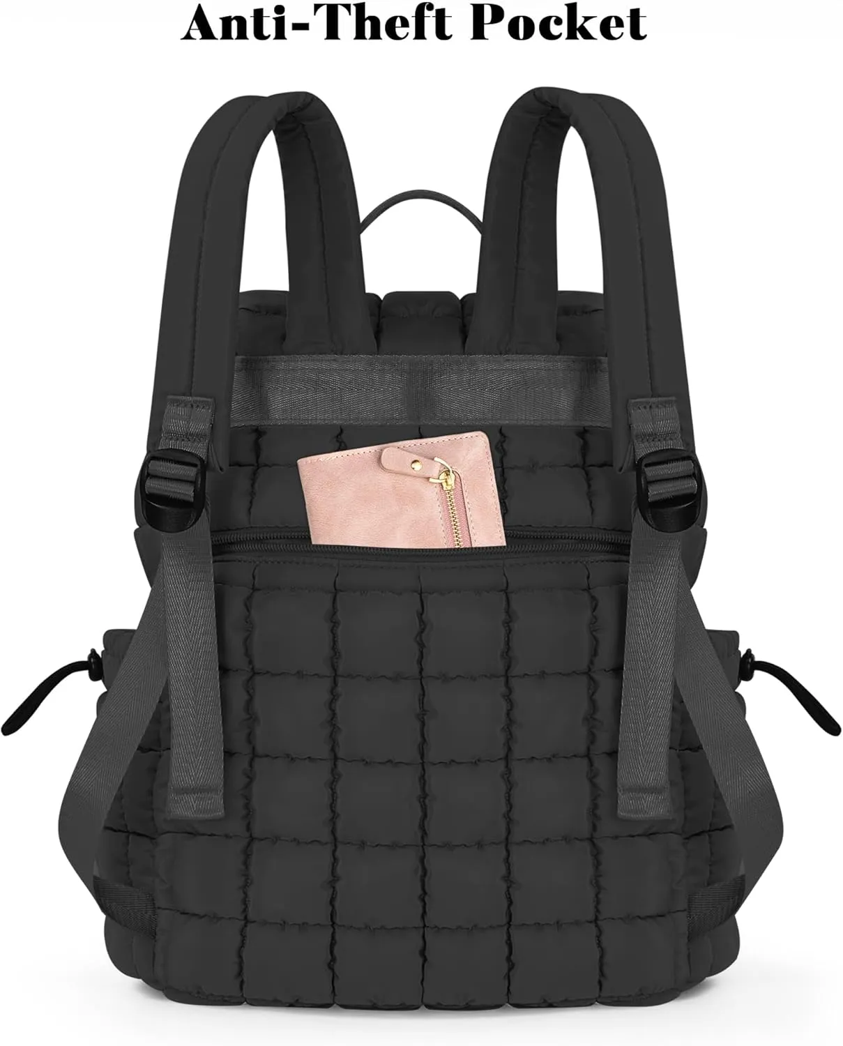 Backpack for Women - Lightweight Puffer Quilted Travel Backpack - Small Casual Daily Daypack Purse for Women - Cute Fashion Carry on Daypack, Grey