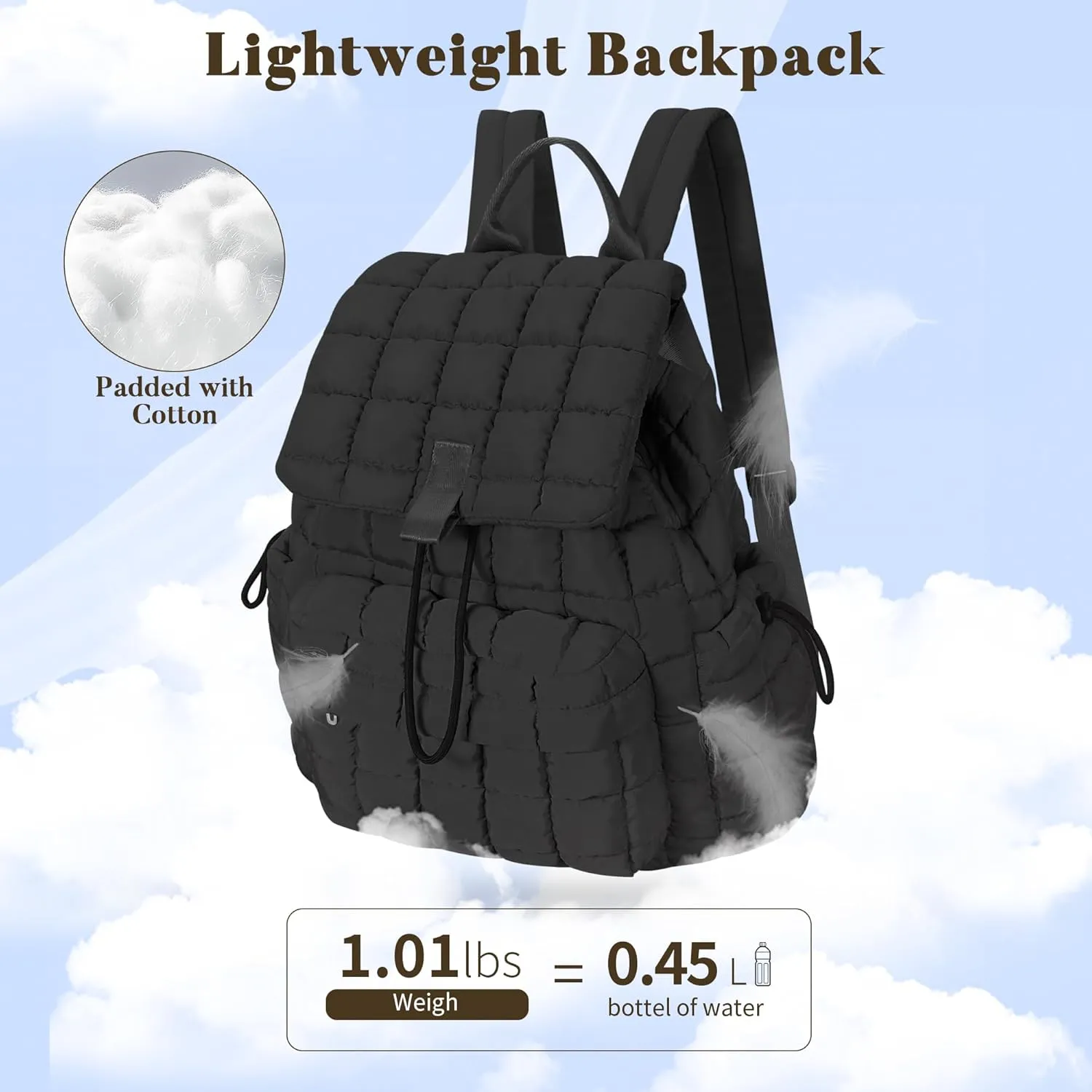Backpack for Women - Lightweight Puffer Quilted Travel Backpack - Small Casual Daily Daypack Purse for Women - Cute Fashion Carry on Daypack, Grey