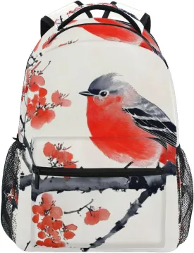 Bird Cherry Red Backpack for School Boys Girls Laptop Travel Backpack Book Bag Daypack 11.4 16 In M
