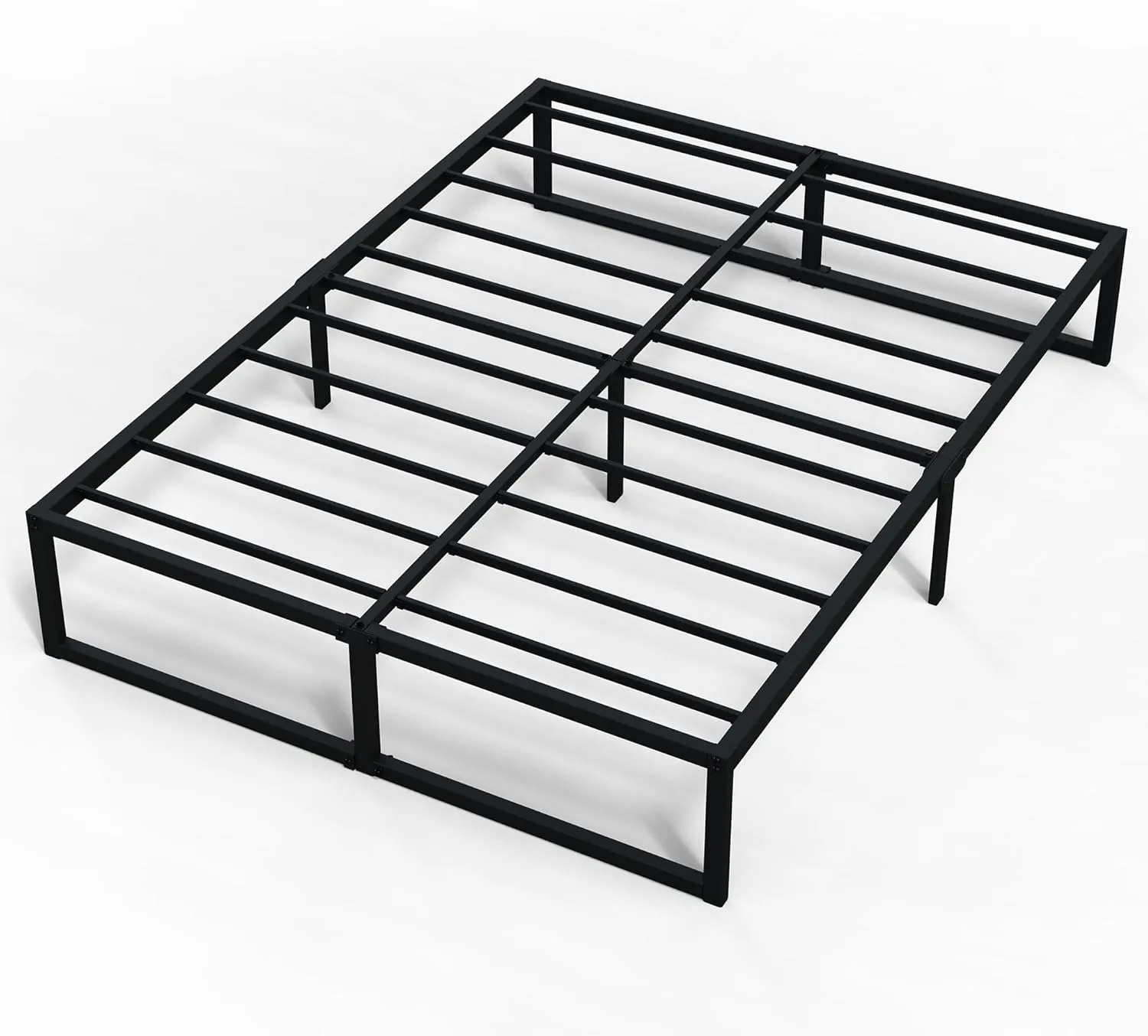 EMODA 14 Inch Full Size Bed Frame Heavy Duty Metal Platform No Box Spring Needed, Easy Assembly Noise Free, Black