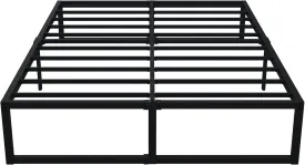 EMODA 14 Inch Full Size Bed Frame Heavy Duty Metal Platform No Box Spring Needed, Easy Assembly Noise Free, Black