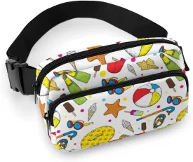 Fanny Pack for Women Men Summer Ice Cream Belt Bag Starfish Waist Pack Bum Bag for Running Cycling Hiking Travel Workout with Adjustable Strap