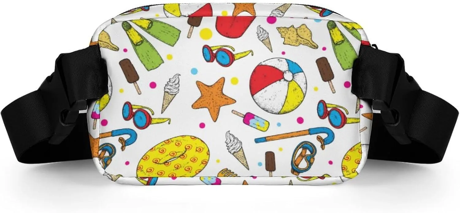 Fanny Pack for Women Men Summer Ice Cream Belt Bag Starfish Waist Pack Bum Bag for Running Cycling Hiking Travel Workout with Adjustable Strap