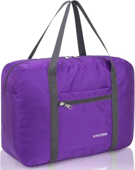F.FETIVIN Personal item travel bag 17.7x12.6x6.3 for Spirit Airlines Lightweight carry on duffle bag waterproof for Gym,Sports,Vacation(Purple)
