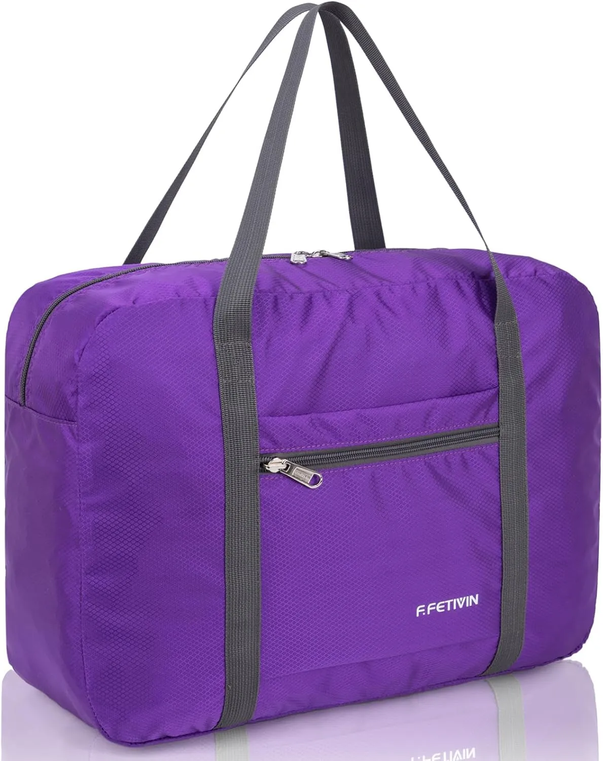 F.FETIVIN Personal item travel bag 17.7x12.6x6.3 for Spirit Airlines Lightweight carry on duffle bag waterproof for Gym,Sports,Vacation(Purple)