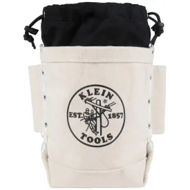 Klein Tools 5416TCP Tool Bag, Extra Tall Top Closing Bolt Bag with 3-Inch Drawstring, Heavy-Duty No. 4 Canvas, 5 x 12 x 9-Inch