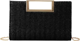 Lanpet Women's Clutch Handbags Convertible Straw Clutch Purse Summer Beach Bag 2024 (Beige)