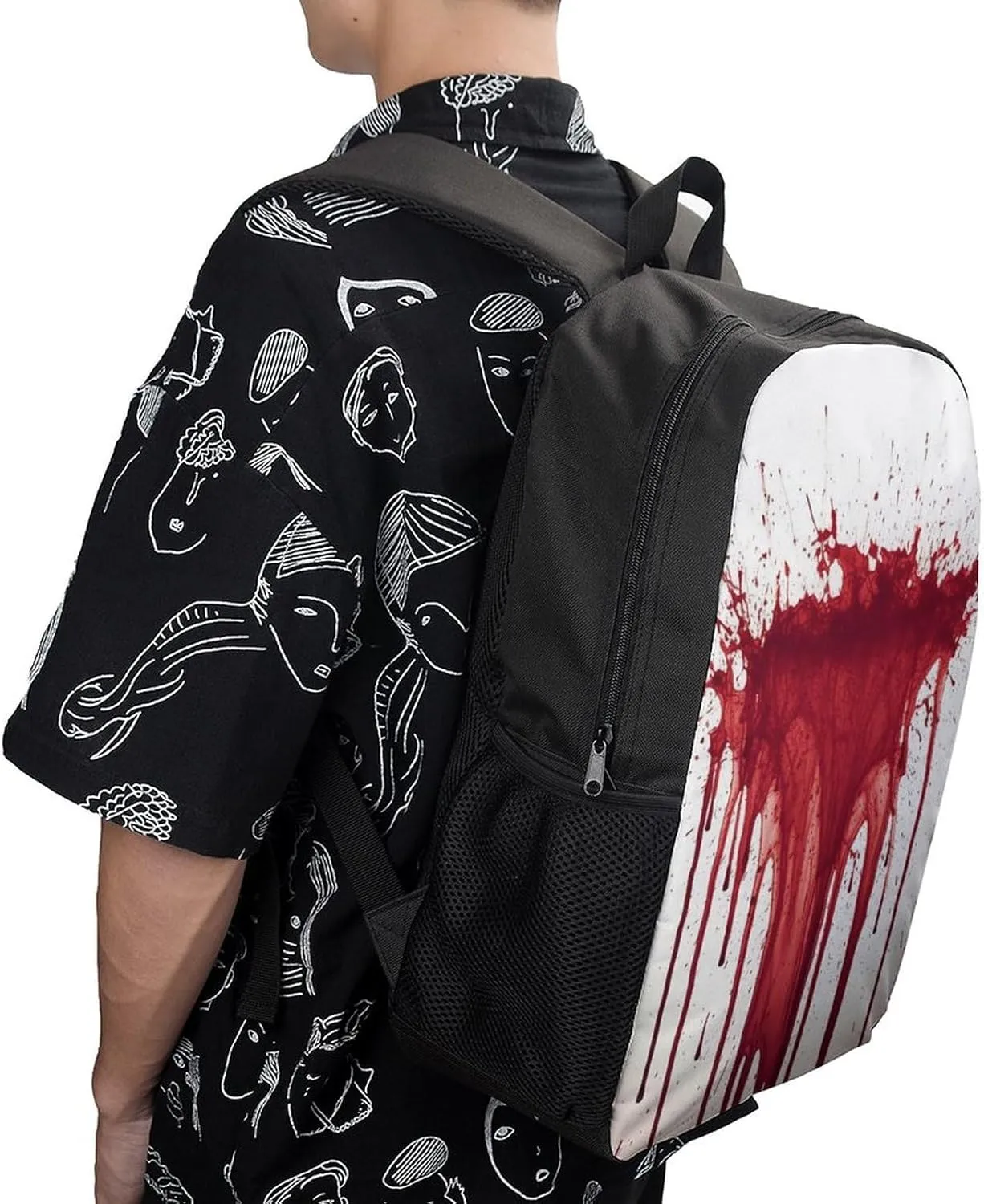 Laptop Backpack Casual Daypack Waterproof Blood Splash Computer Bag Business Work Bag for Travel