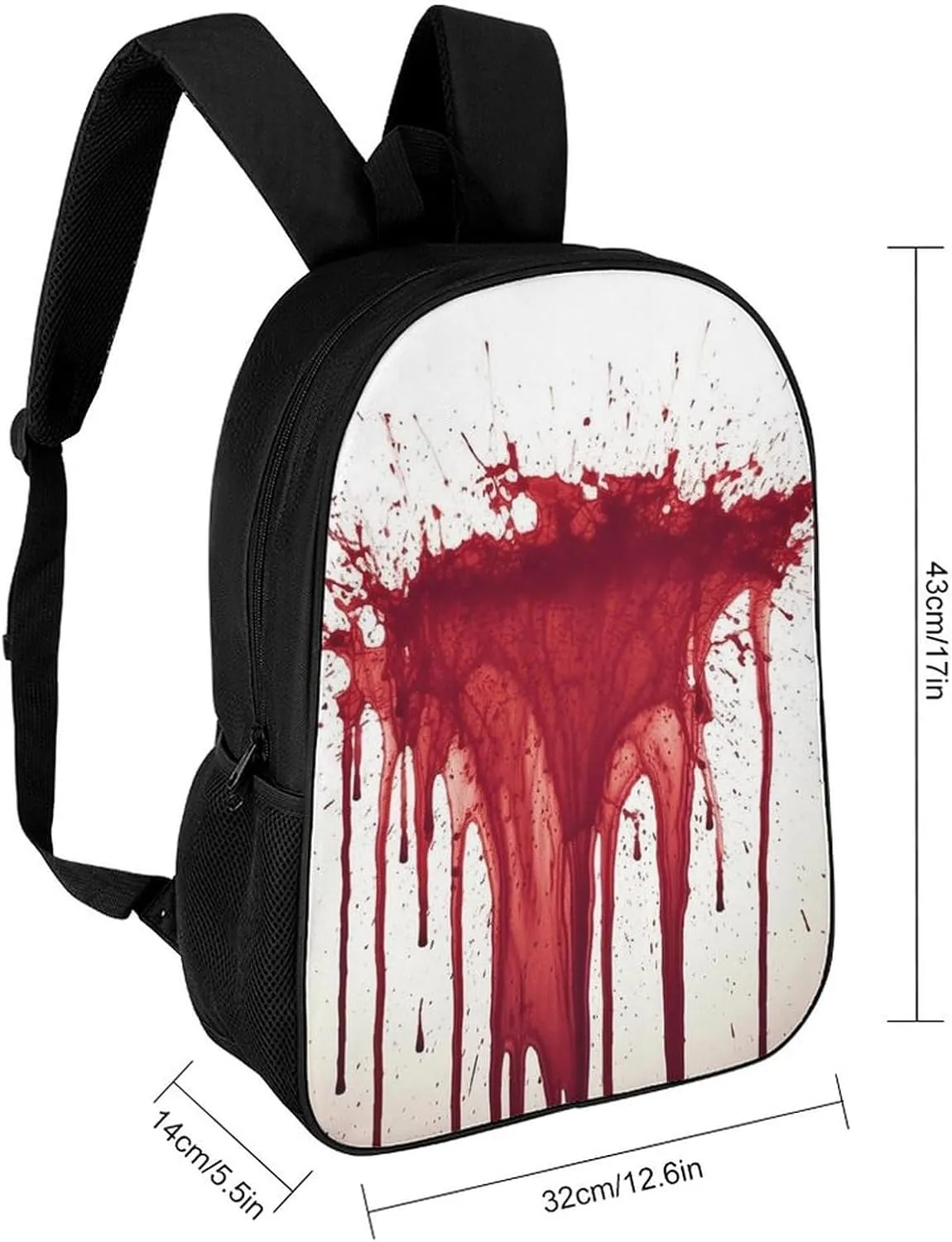 Laptop Backpack Casual Daypack Waterproof Blood Splash Computer Bag Business Work Bag for Travel