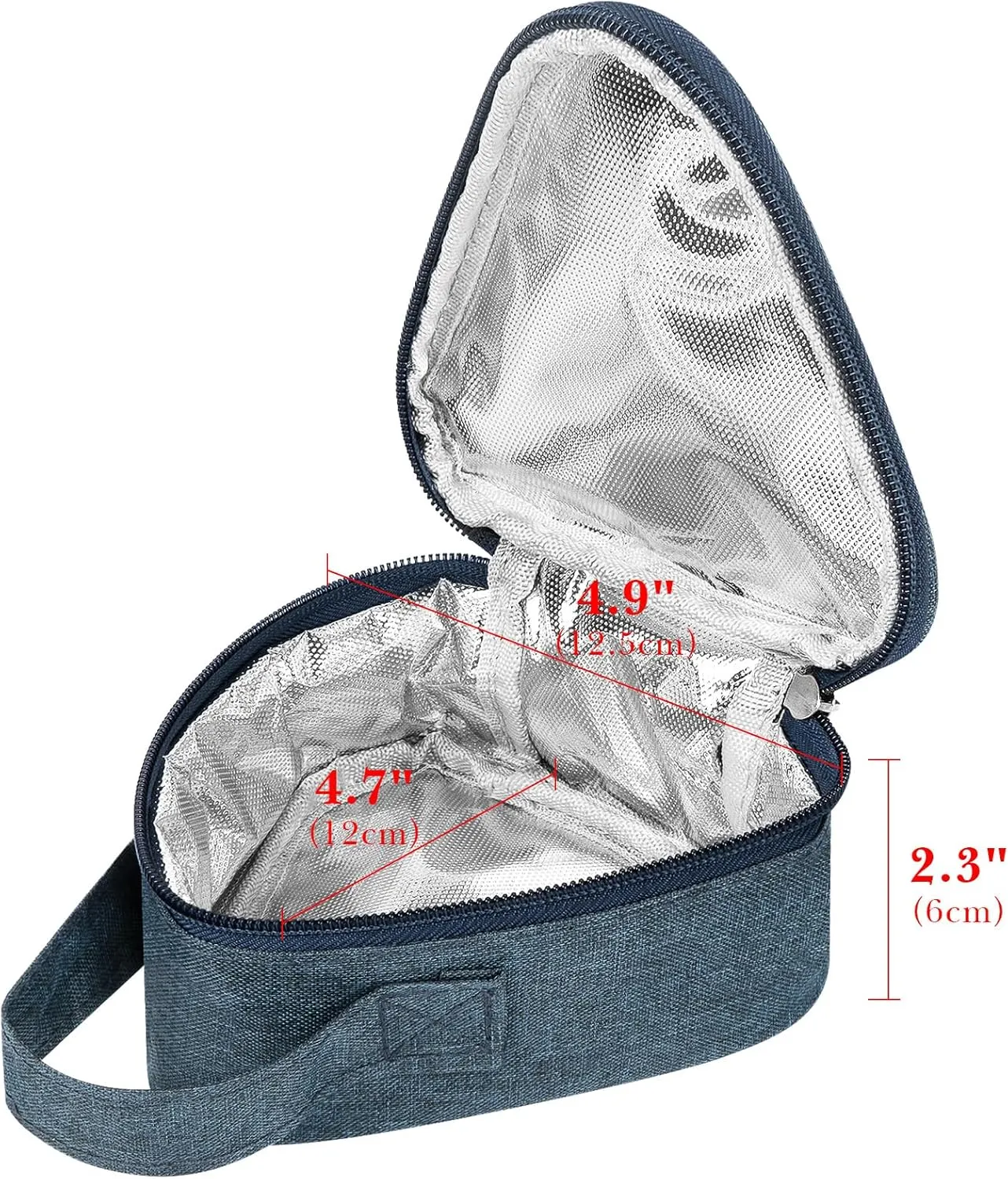 Linkidea Mini Reusable Snack Bags, Leakproof Insulated Snacks Storage Bag for Fruit, Compact Outdoors Lunch Box (Navy Blue)