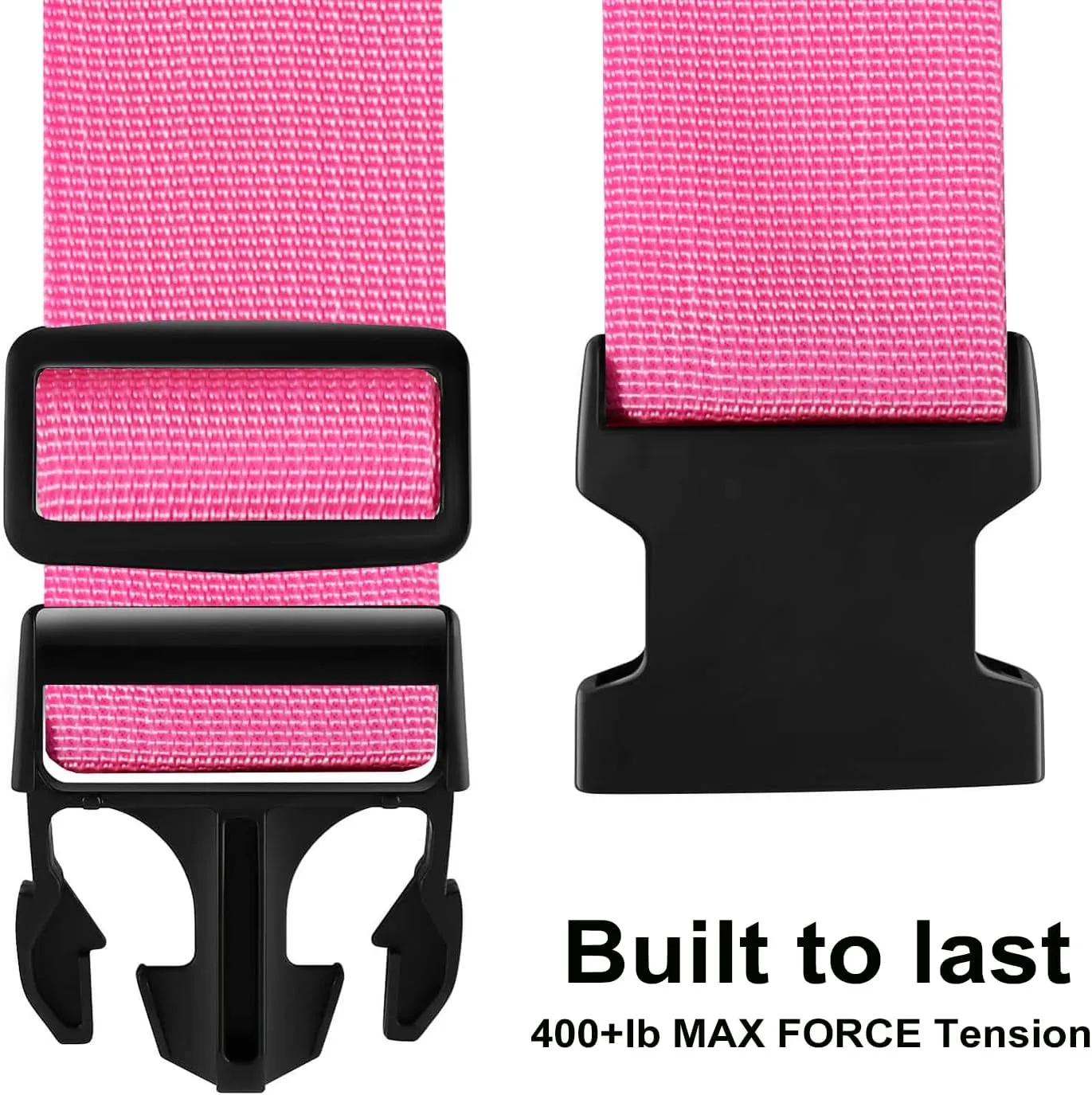 Luggage Straps for Suitcases TSA Approved-2 Pack Bright Personalized Luggage Belt Strap for Suitcase/Carry On Bag Luggage Accessories for Travel (Pink)