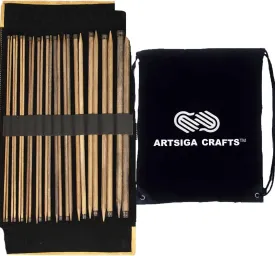 Lykke Umber 14-Inch (35.5cm) Straight Knitting Set Birchwood US Sizes 4, 5, 6, 7, 8, 9, 10, 10.5, 11, 13, 15, & 17 Includes Umber Denim Case with Project Bag