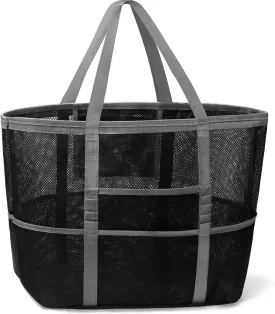 Mesh Beach Bag, Large Beach Bag Swimming Bag Foldable Mesh Tote for Your Family Beach Trip