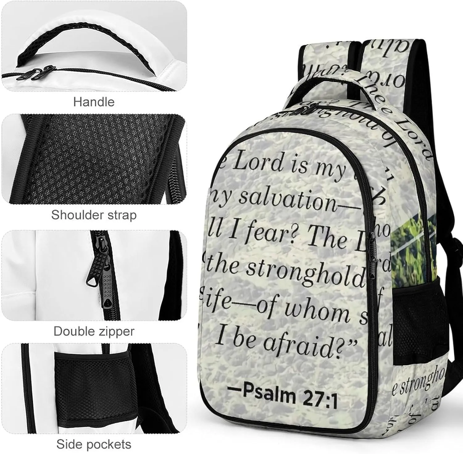 Psalm Backpack Large Capacity Lightweight Backpack Laptop Backpack For Unisex
