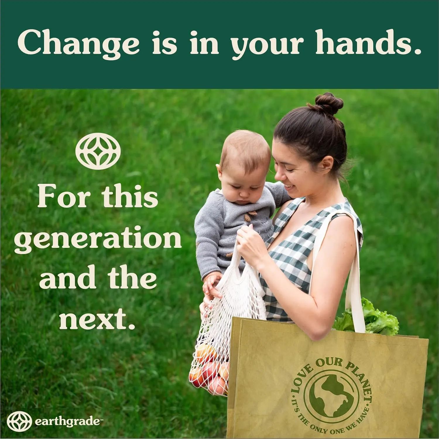 Reusable Grocery Bag  Large Sustainable Washable Paper Tote with Reinforced Seams. Foldable and Durable.