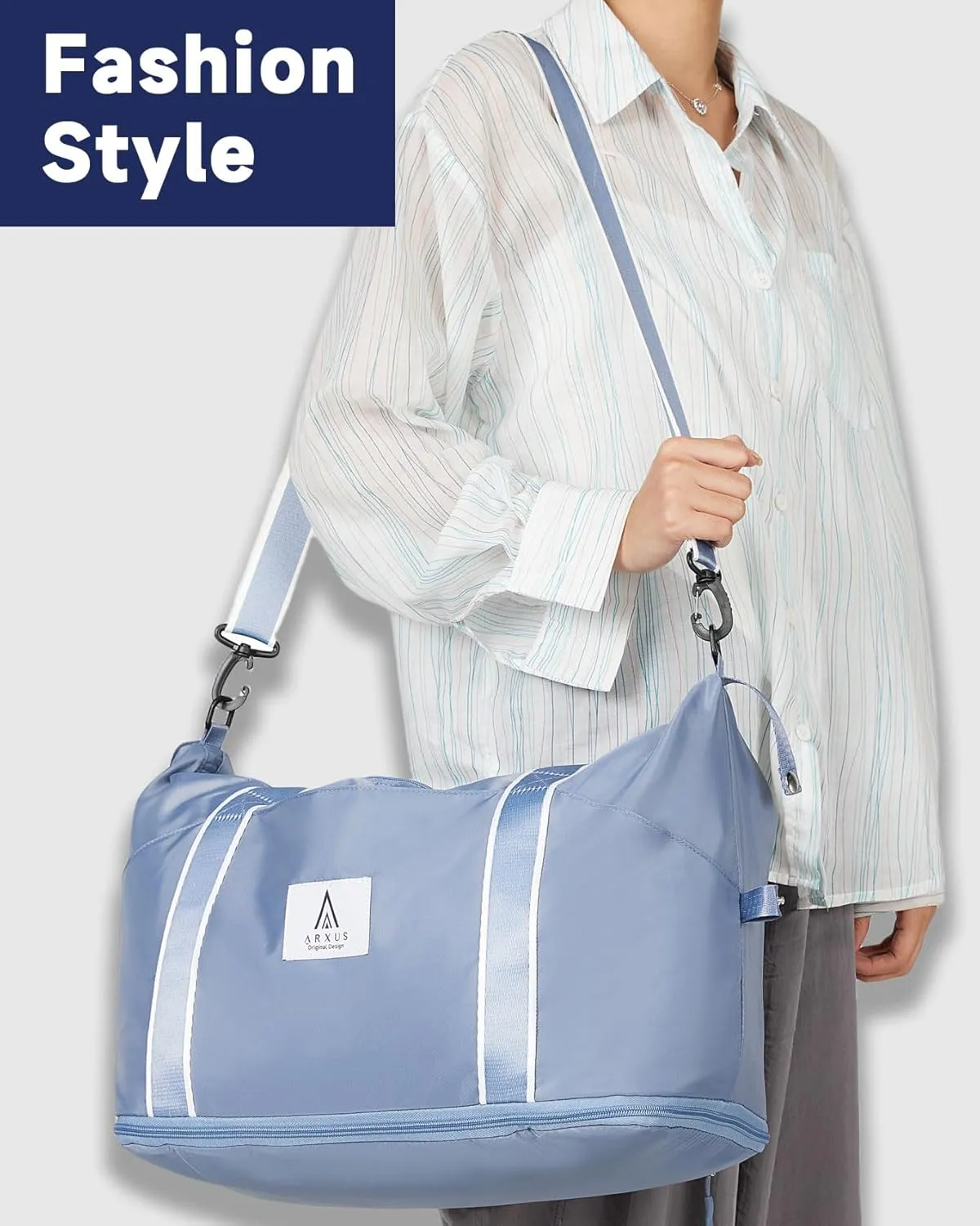 Rolling Duffle Bag with Detachable Wheels and Adjustable Shoulder Strap, Large Expandable Foldable Carry On Luggage Bag with Handle and Suitcase Sleeve, Weekender Bag for Travel Airplane 25L-55L