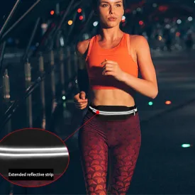 Slim Adjustable Running Belt Waist Pack, Reflective Runners Belt Jogging Pocket Belt,Waist Pack Bag for Hiking Cycling Workout,Holds All iPhone Models,Green