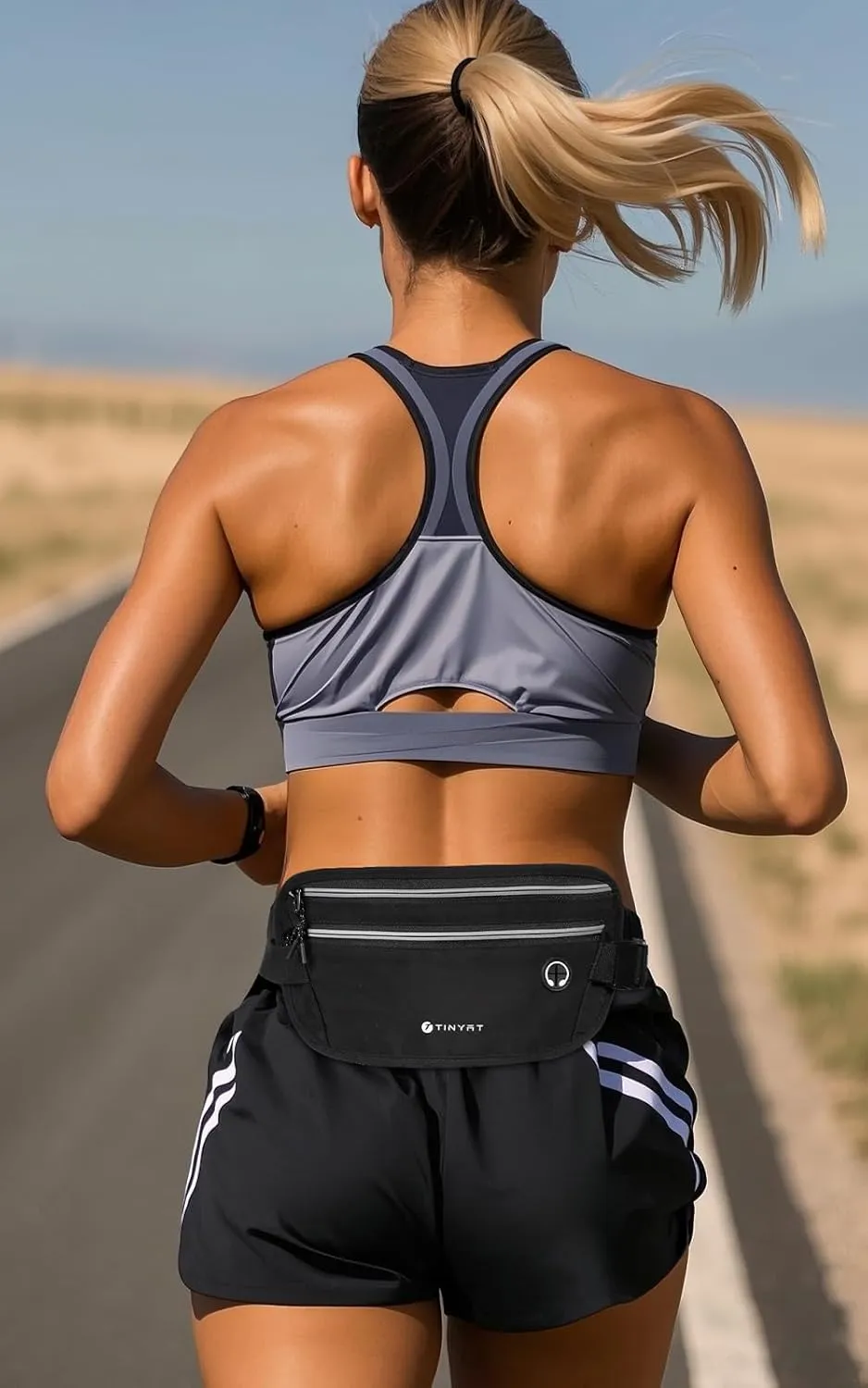 Slim Running Belt for Women Men Runners Fanny Packs With Phone Holder Hidden Pockets Exercise Waist Bag for Marathon Workout