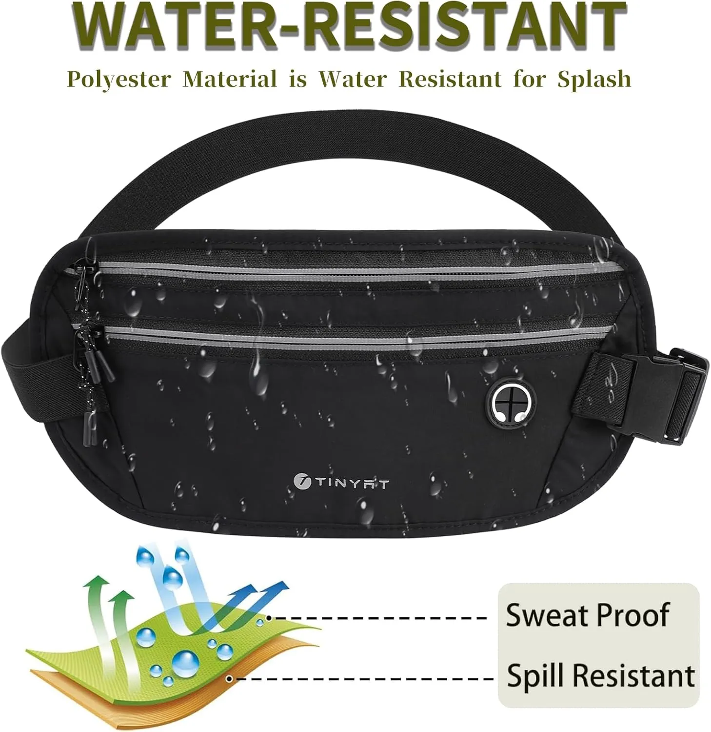 Slim Running Belt for Women Men Runners Fanny Packs With Phone Holder Hidden Pockets Exercise Waist Bag for Marathon Workout