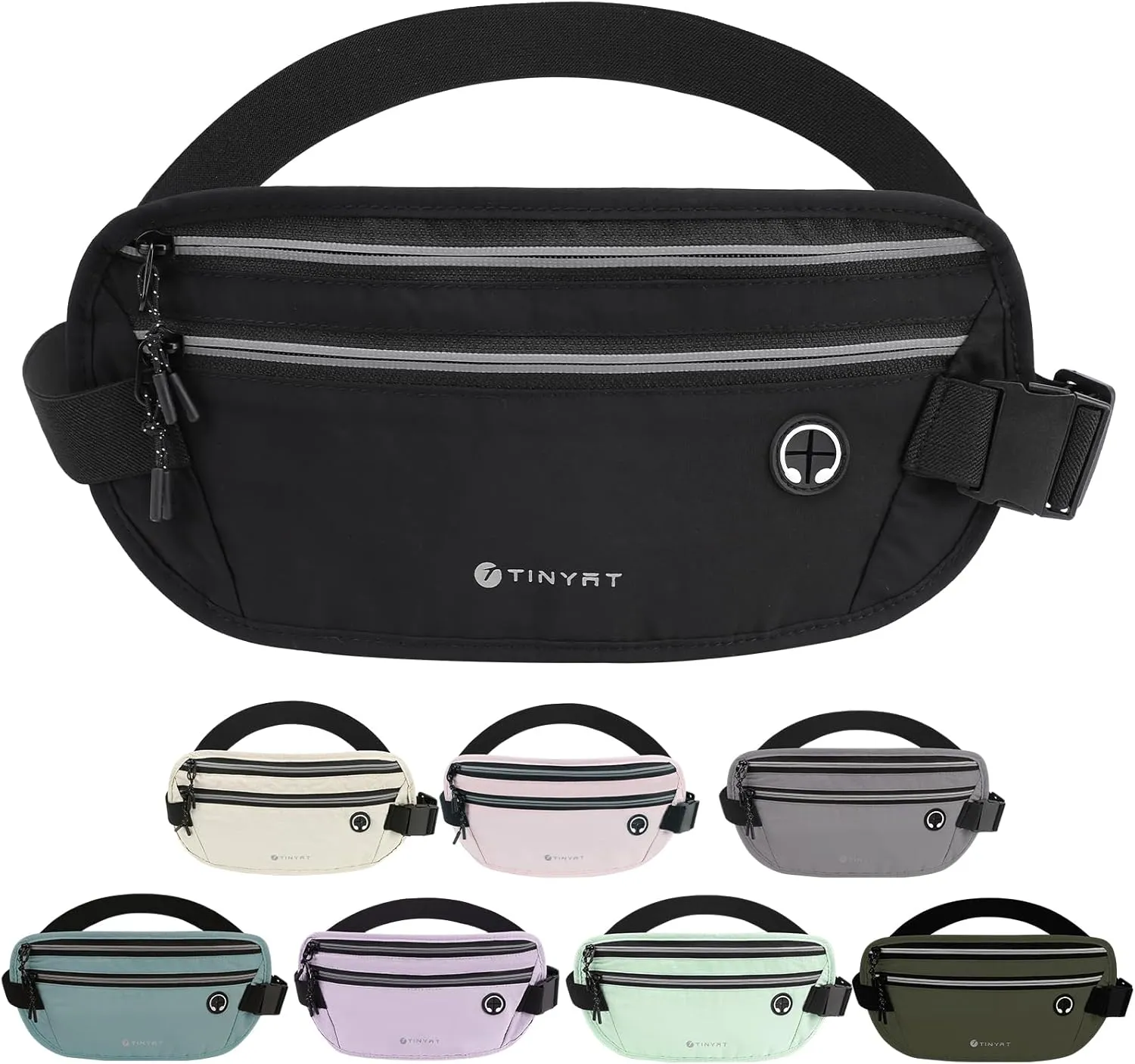Slim Running Belt for Women Men Runners Fanny Packs With Phone Holder Hidden Pockets Exercise Waist Bag for Marathon Workout