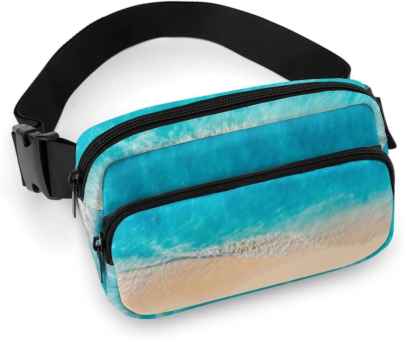 Summer Seascape Belt Bag Fanny Pack Crossbody Beach Fashion Waist Packs With Adjustable Strap For Men Women Travel Hiking Cycling Running