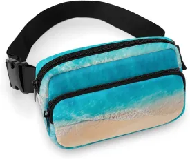 Summer Seascape Belt Bag Fanny Pack Crossbody Beach Fashion Waist Packs With Adjustable Strap For Men Women Travel Hiking Cycling Running