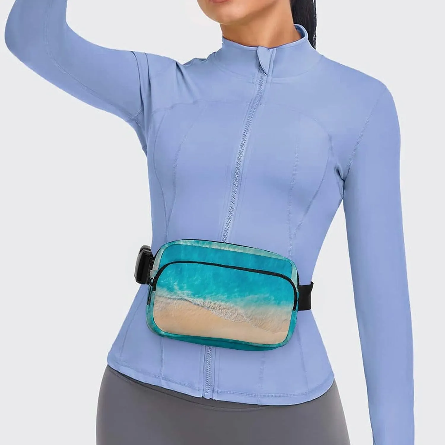 Summer Seascape Belt Bag Fanny Pack Crossbody Beach Fashion Waist Packs With Adjustable Strap For Men Women Travel Hiking Cycling Running