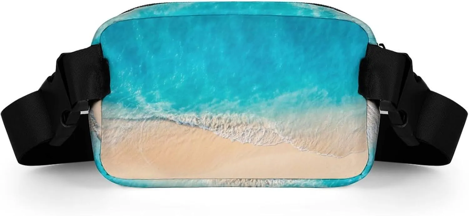 Summer Seascape Belt Bag Fanny Pack Crossbody Beach Fashion Waist Packs With Adjustable Strap For Men Women Travel Hiking Cycling Running