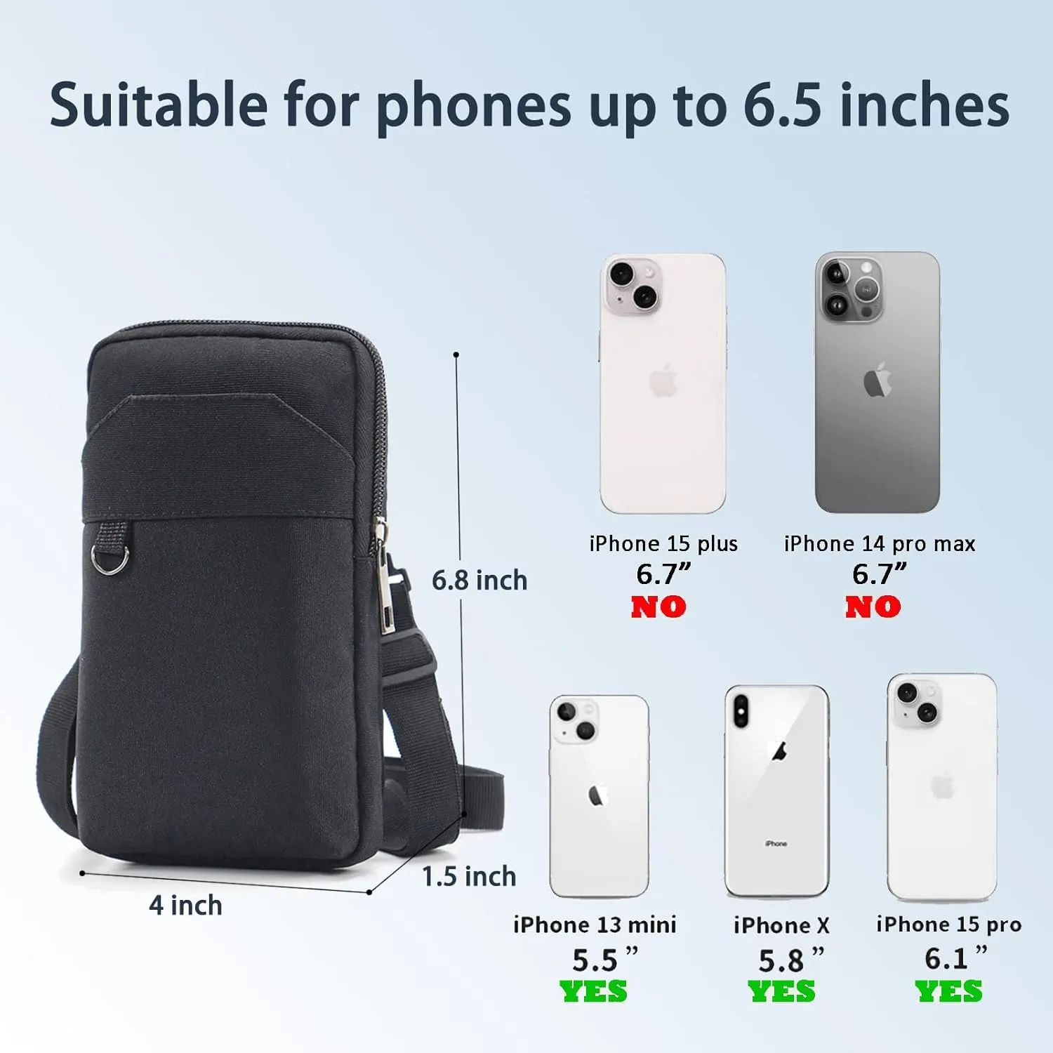 Travel Cell Phone Pouch Belt Pouch, Phone Holster Crossbody Bag with Shoulder Strap for iPhone Case Holder for Hand with Neck Lanyard Smartphone Walking Passport Wallet