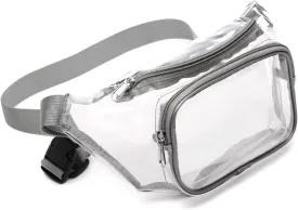 Veckle Fanny Pack - Clear Fanny Pack for Women Men Cute Waist Bag Stadium Approved Transparent Adjustable Belt Bag, Travel, Beach, Events, Concerts Bag, Grey
