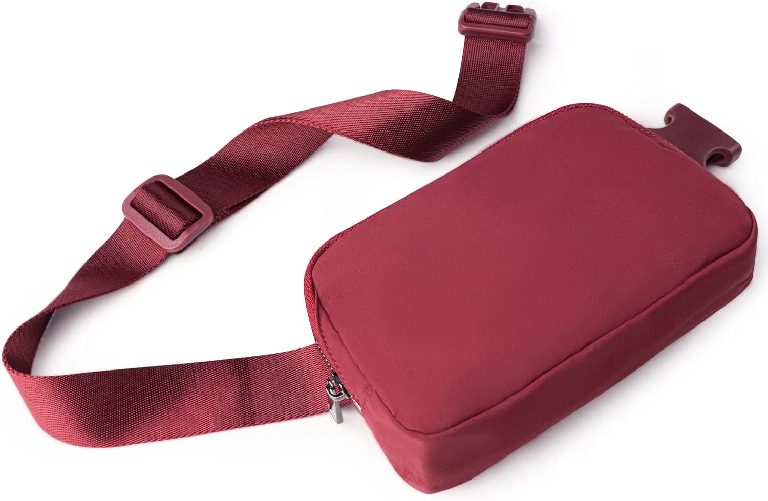 Viva Terry Nylon Waist Belt Bag for Women Fanny Pack Crossbody Bag with Adjustable Strap for Running Hiking Travel Workout-Red