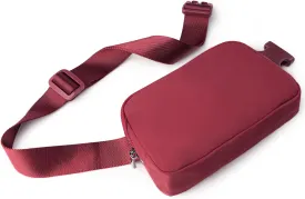 Viva Terry Nylon Waist Belt Bag for Women Fanny Pack Crossbody Bag with Adjustable Strap for Running Hiking Travel Workout-Red
