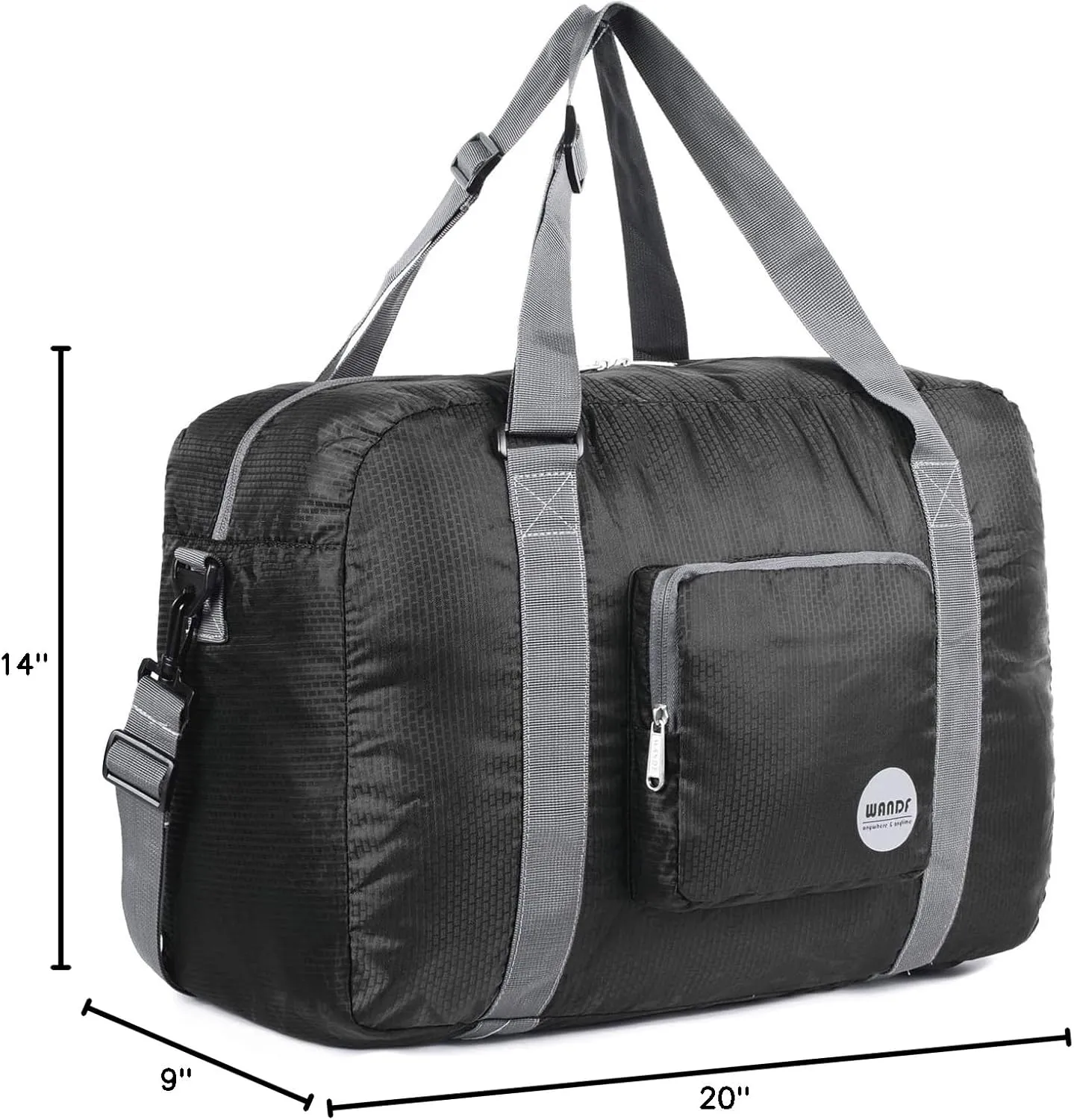 WANDF For Spirit Airlines Personal Item Bag 18x14x8 Foldable Travel Duffel Carry on Weekender Overnight for Women Men
