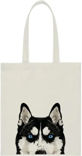 WIRESTER Canvas Tote Bag for Women & Girls - Beach, Grocery & Travel Tote - Cute Dog